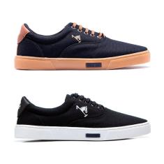Imagem de Tênis Masculino Casual Em Lona Polo Joy Solado Reto Kit 2-Masculino