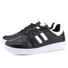 Imagem de Tênis Casual em Couro Masculino Mr. Gutt Branco, Preto, Mulher, 39