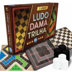 Imagem de Jogo de Tabuleiro 3 em 1: Ludo, Dama e Trilha - Pais e Filhos