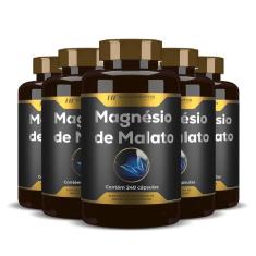 Imagem de 5X Magnésio De Malato Premium 240Caps Hf Suplementos