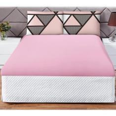 Imagem de Jogo Cama Lençol Shine Casal 3Pçs Geométrico Rosa - Casa Scarpa