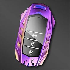 Imagem de TPHJRM Porta-chaves do carro Capa de liga de zinco inteligente, adequado para Chr Rav4 Auris Avensis Prius Aygo Camry Corolla Land Cruiser, porta-chaves do carro ABS Smart porta-chaves do carro