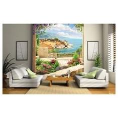 Imagem de Papel De Parede Paisagem Digital Jardim Mar 3D Dav44