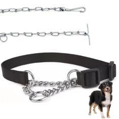 Imagem de Coleira Corrente Semi Enforcadora Ajustavel Cao Cachorro