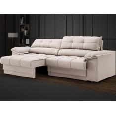 Imagem de Sofá com Carregador USB Retrátil Reclinável Mimo 2,00m Velosuede Areia