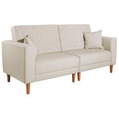 Imagem de Sofá 03 Lugares Living Ponza Sintético Cor Bege