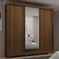 Imagem de Guarda-roupa imperial 3 portas com porta de espelho nog/nog-off gelius