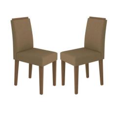 Imagem de Kit Com 2 Cadeiras Para Sala De Jantar Imbuia VL02 Amanda New Ceval