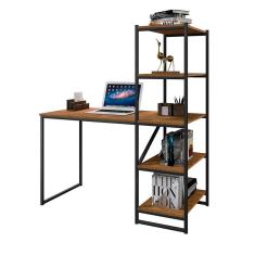 Imagem de Escrivaninha com Estante Fit Canela Rústico e Preta