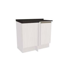 Imagem de Balcão De Cozinha Modulado Maxxi G748 Canto Reto 1 Porta 80cm Branco-preto Brilho - Kappesberg