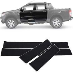 Imagem de Soleira Vinil Blackout Para Ford Ranger 2013 14 15 16 17 18 19 4 Peças