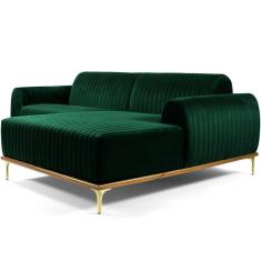 Imagem de Sofá 5 Lugares Com Chaise Molino 320 Cm Verde Musgo C-303