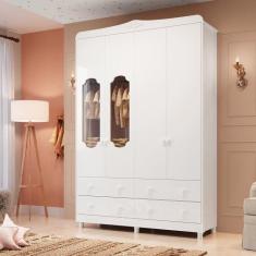 Imagem de Guarda Roupa de Bebê 4 Portas com Janela e 4 Gavetas Maya Provençal Es