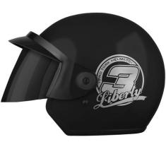 Imagem de Capacete Moto Aberto Pro Tork Liberty Three 3 Viseira Fumê, PRETO, 58