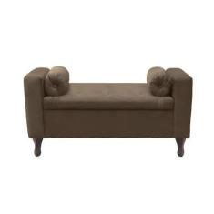 Imagem de Recamier Baú Félix 140cm Suede Capuccino - Bandiera Decor