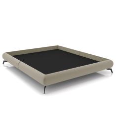 Imagem de Cama Queen Base Box 158x198cm Pés De Ferro Cold P02 Veludo Bege - Mpozenato