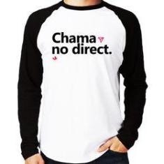 Imagem de Camiseta Raglan Chama No Direct Manga Longa - Foca Na Moda