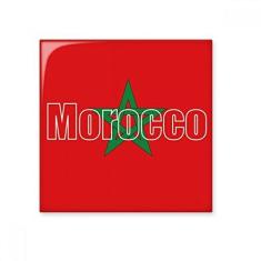 Imagem de Decalque brilhante de ejo de cerâmica com nome da bandeira do Marrocos