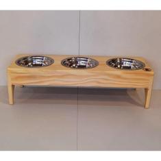 Imagem de Comedouro Elevado Triplo Para Cães De Porte Pequeno E Gatos