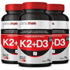 Imagem de Kit 3X Vitamina K2 + Vitamina D3 30 Cápsulas Clinicmais
