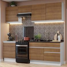 Imagem de Armário De Cozinha 240Cm Glamy 08 Branco/Rustic