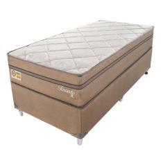Imagem de Cama Box com Colchão Solteiro Toronto Mola Ensacada (70x88x188) Dourado e Bege