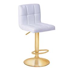 Imagem de Banqueta Giratória Confort- Branca | Dourado Matte