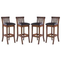 Imagem de Kit 4 Banquetas Alta Estofada Anthurium 36 x 100 Cm Madeira Maciça Imbuia Facto Impermeável Marrom L74 - RMI