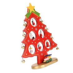 Imagem de Produto de Decoração de Mesa de árvore de Natal de Madeira, Decoração de Mesa de árvore de Natal de Madeira Árvore de Natal de Mesa Com Enfeites para Decoração de Mesa Ornamento