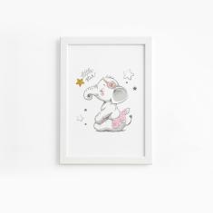 Imagem de Quadro Elefante  Bailarina Moldura  33x43cm