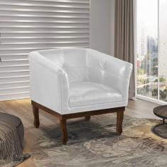 Imagem de Poltrona Estofada Madeira Maciça Noah Couro Legítimo Scala Decor 