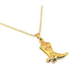 Imagem de Colar Cordão Bota Country Botina Folheado Ouro 18k