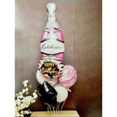 Imagem de Kit Buque Balão Champagne Arranjo Baloes