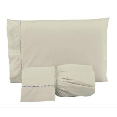 Imagem de Jogo de Lençol Queen 400 Fios 3 Peças Toque 100% Macio