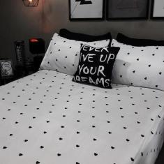 Imagem de Lençol Com Elástico Casal Super King 4 Un Love Black Decor - Casa Da F