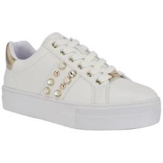 Imagem de Nine West Tênis feminino Gripes, Branco/dourado 140, 38