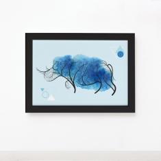 Imagem de Quadro Minimalista Safari Rinoceronte Moldura  22x32cm