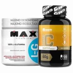 Imagem de Glutamina 300g Max Titanium + Vitamina C 120 Caps Growth