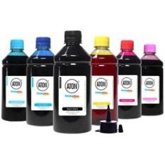 Imagem de Kit 6 Tintas L1800 Para Epson Bulk Ink Cmyk 500ml Corante Aton