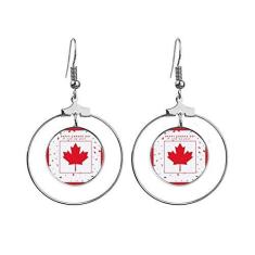 Imagem de Brincos Happy Canada Day 4 de julho, folha de bordo pendente, joia circular
