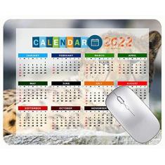 Imagem de Mouse pad com calendário 2022, com feriados, com olhos de rosto e predador de guepardo e base de borracha antiderrapante