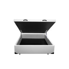 Imagem de Cama Box Baú Casal nk Camas Sintético Branco 49x138x188