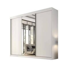 Imagem de Guarda Roupa Garibaldi 3 Portas De Correr Com Espelho Móveis Valverde Branco