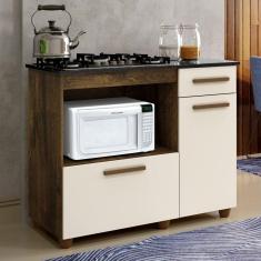 Imagem de Balcão de Cozinha para Cooktop 2 Portas Violeta Yescasa Ypê/Off White