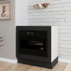 Imagem de Balcão Forno de Embutir sem Tampo com Rodapé Ipanema CabeCasa MadeiraMadeira Grafite Trama/Branco