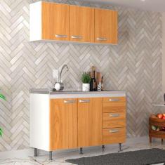 Imagem de cozinha compacta ipanema 5 pt 3 gv branca e cinamomo