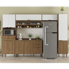 Imagem de Cozinha Completa Paris 11 pt 5 gv Nogal e Branca