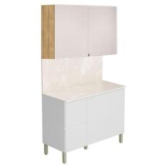 Imagem de Cozinha Modulada Art 2 Peças 120cm Freijó Ártico Soft  Kits Paraná