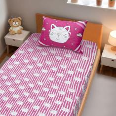 Imagem de Jogo De Lençol 2 Peças Portallar Joy Gatinhos Pink Solteiro