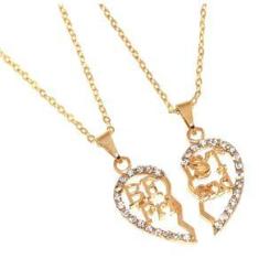 Imagem de Colar Cordão Melhores Amigas Best Friends Forever Folheado